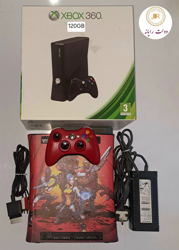 کنسول بازی مایکروسافت استوک Xbox 360 Elite با حافظه 120 گیگابایت فول بازی با اسکین بوردلند