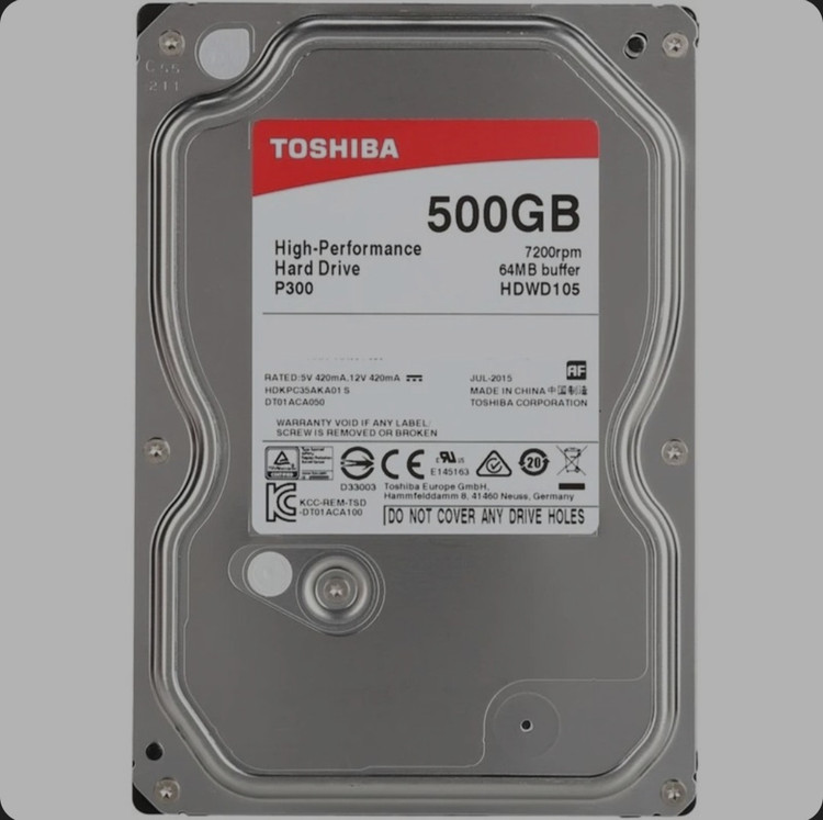 هارد TOSHIBAمدل P300 حافظه 500GB استوک