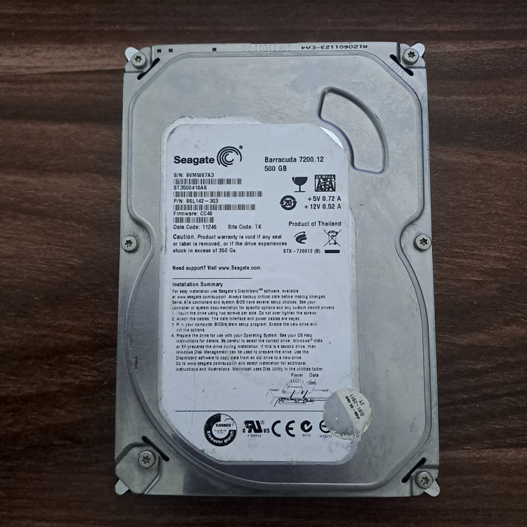 هارد دیسک اینترنال سیگیت مدل Barracuda ST500418AS ظرفیت ۵۰۰ گیگابایت