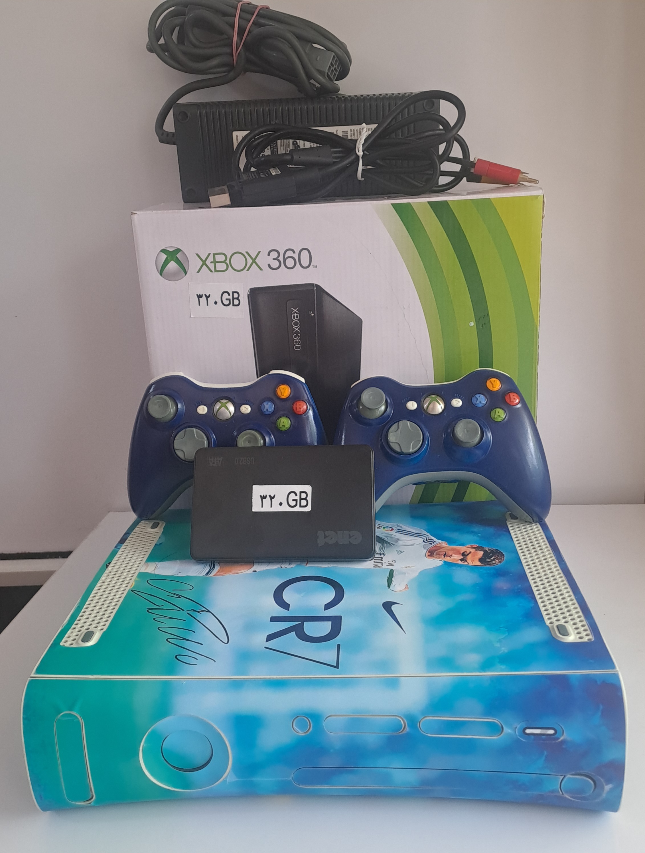 کنسول بازی مایکروسافت استوک Xbox 360  با حافظه 320گیگابایت فول بازی با اسکین کریستین رونالدو